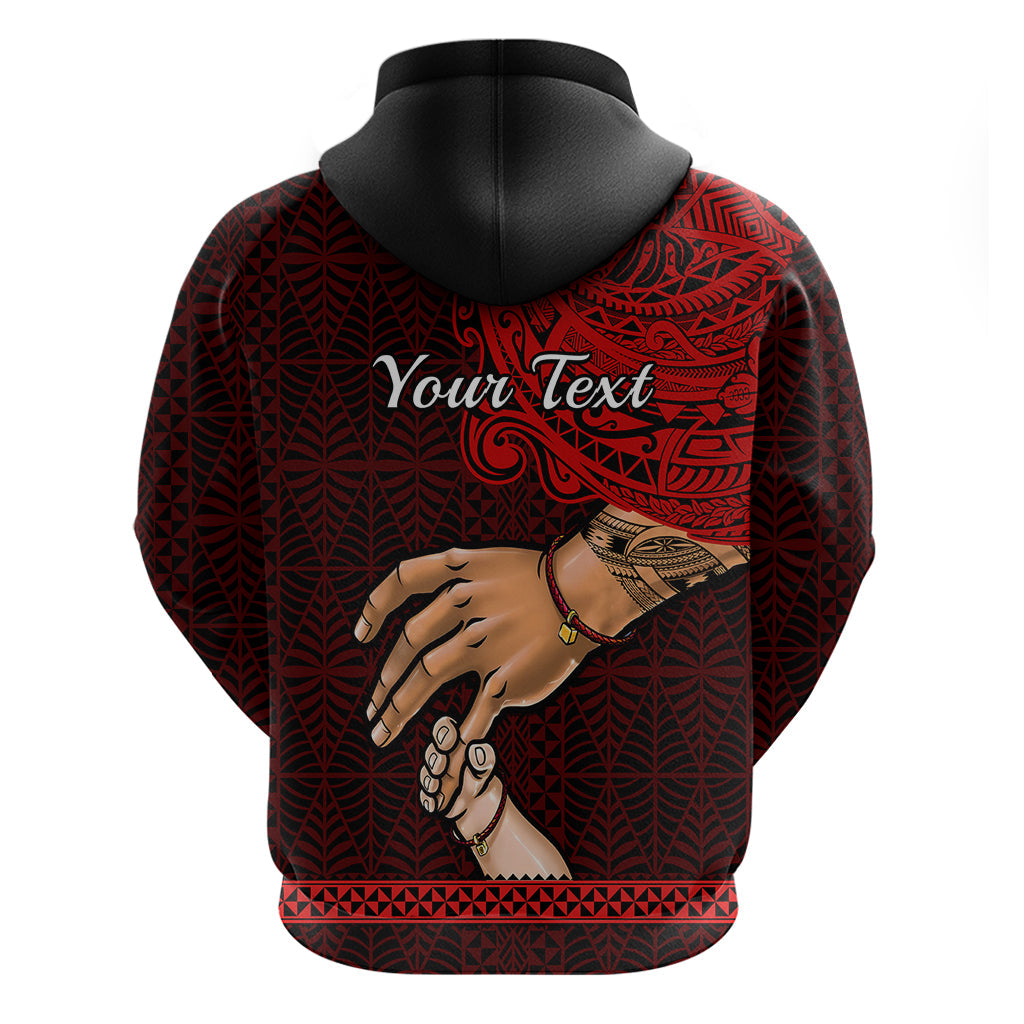 Custom Fathers Day Tonga Hoodie Black Tongan Ngatu I Love You Dad LT14