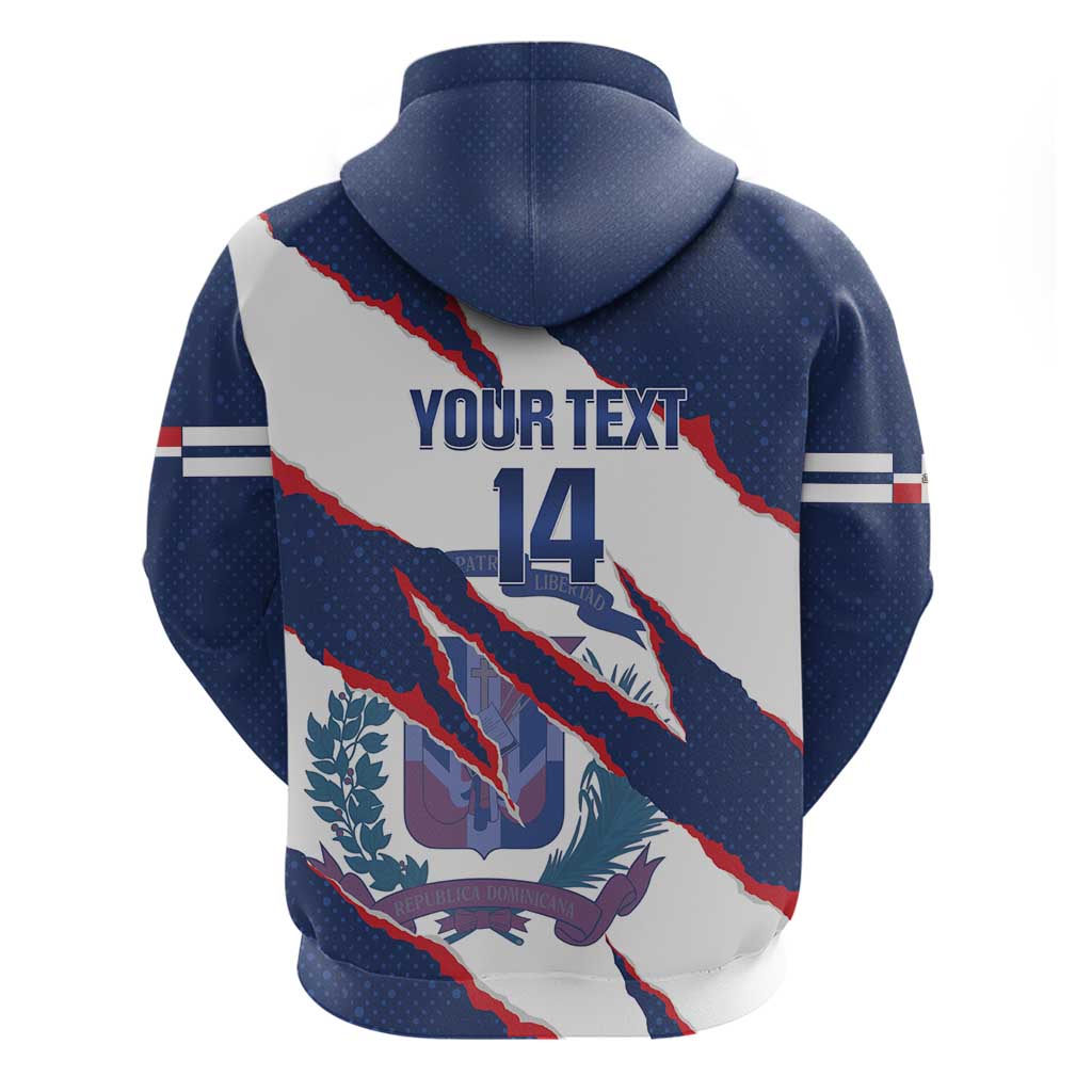 Custom Dominican Republic Football Hoodie Los Quisqueyanos Crack Style LT14