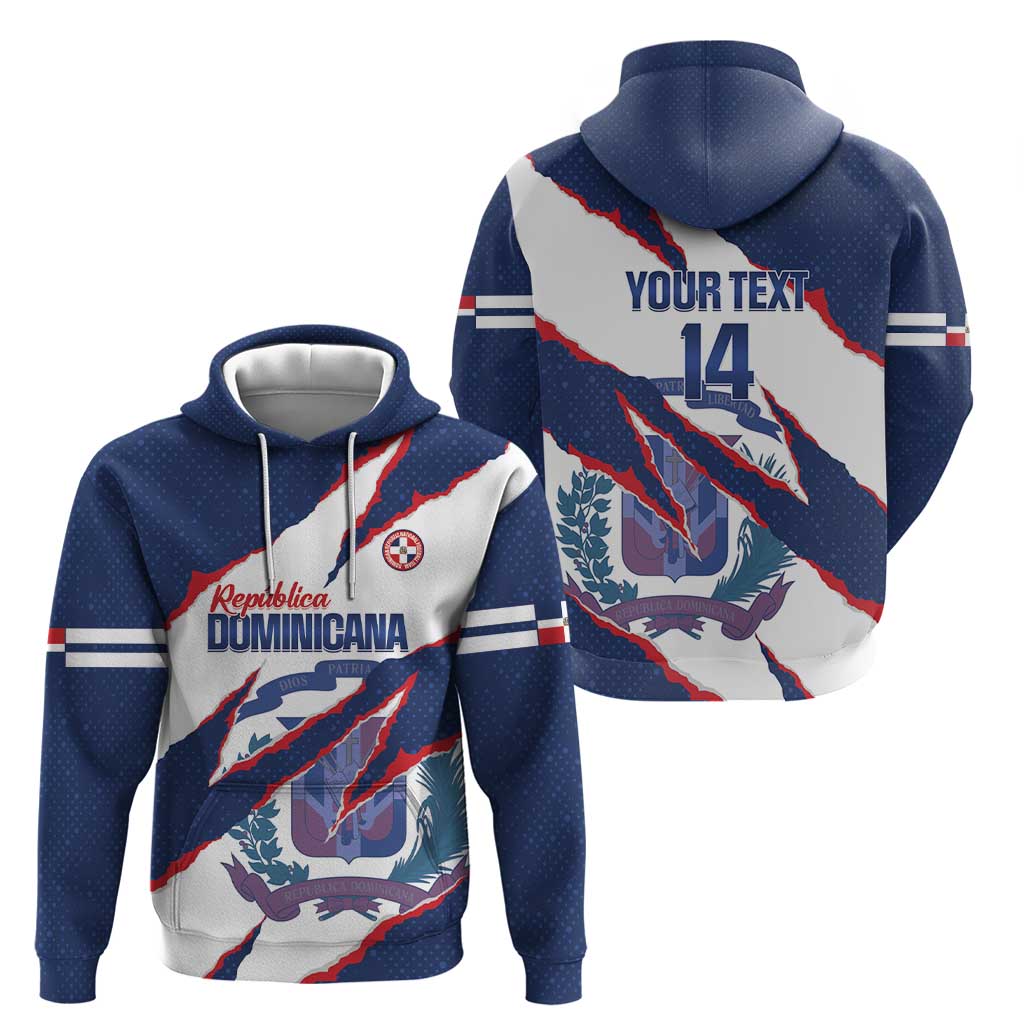 Custom Dominican Republic Football Hoodie Los Quisqueyanos Crack Style LT14