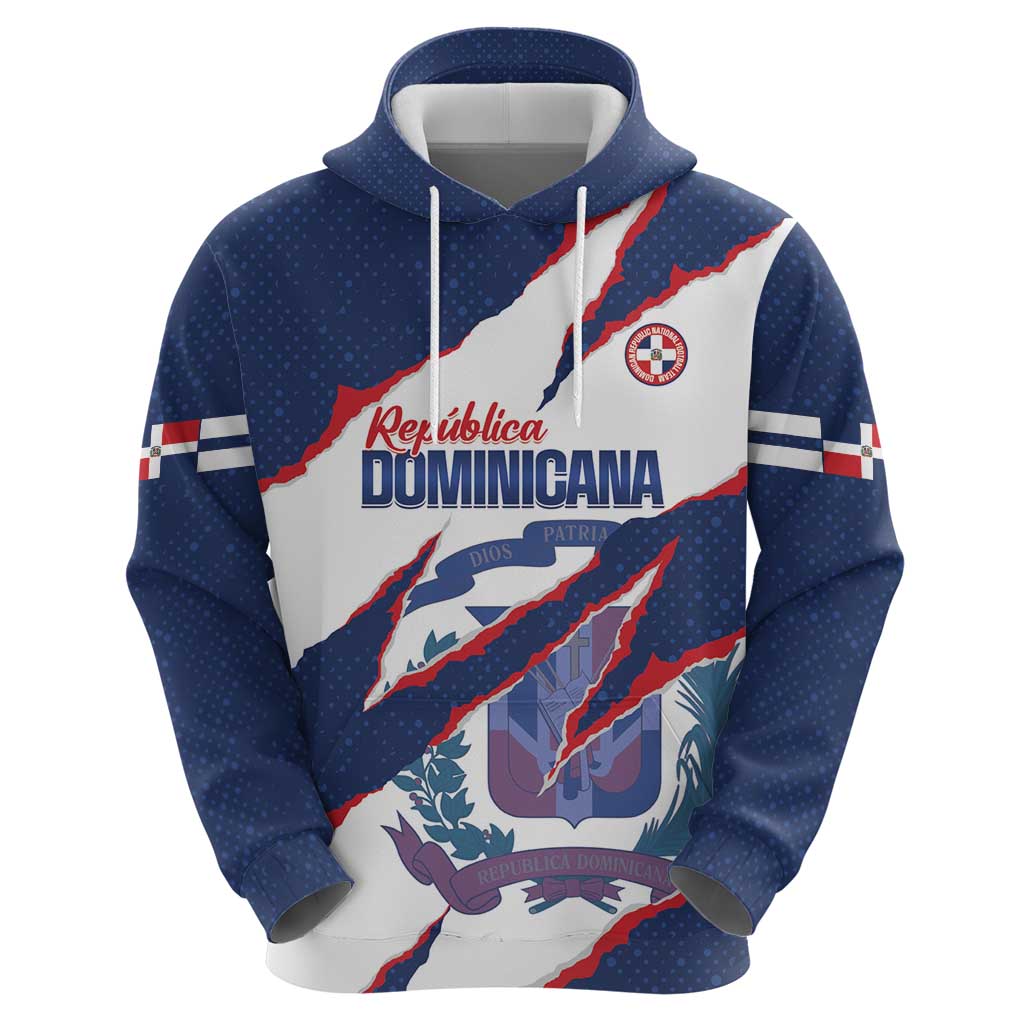 Custom Dominican Republic Football Hoodie Los Quisqueyanos Crack Style LT14