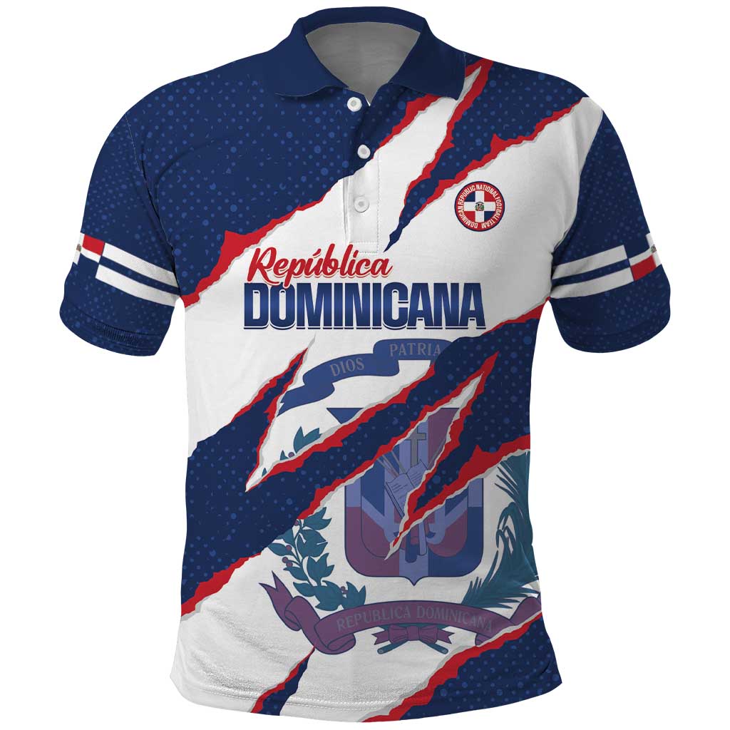 Custom Dominican Republic Football Polo Shirt Los Quisqueyanos Crack Style LT14