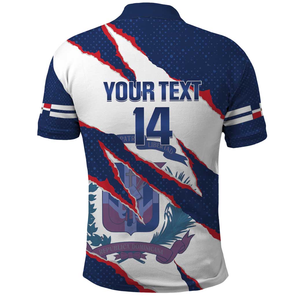 Custom Dominican Republic Football Polo Shirt Los Quisqueyanos Crack Style LT14