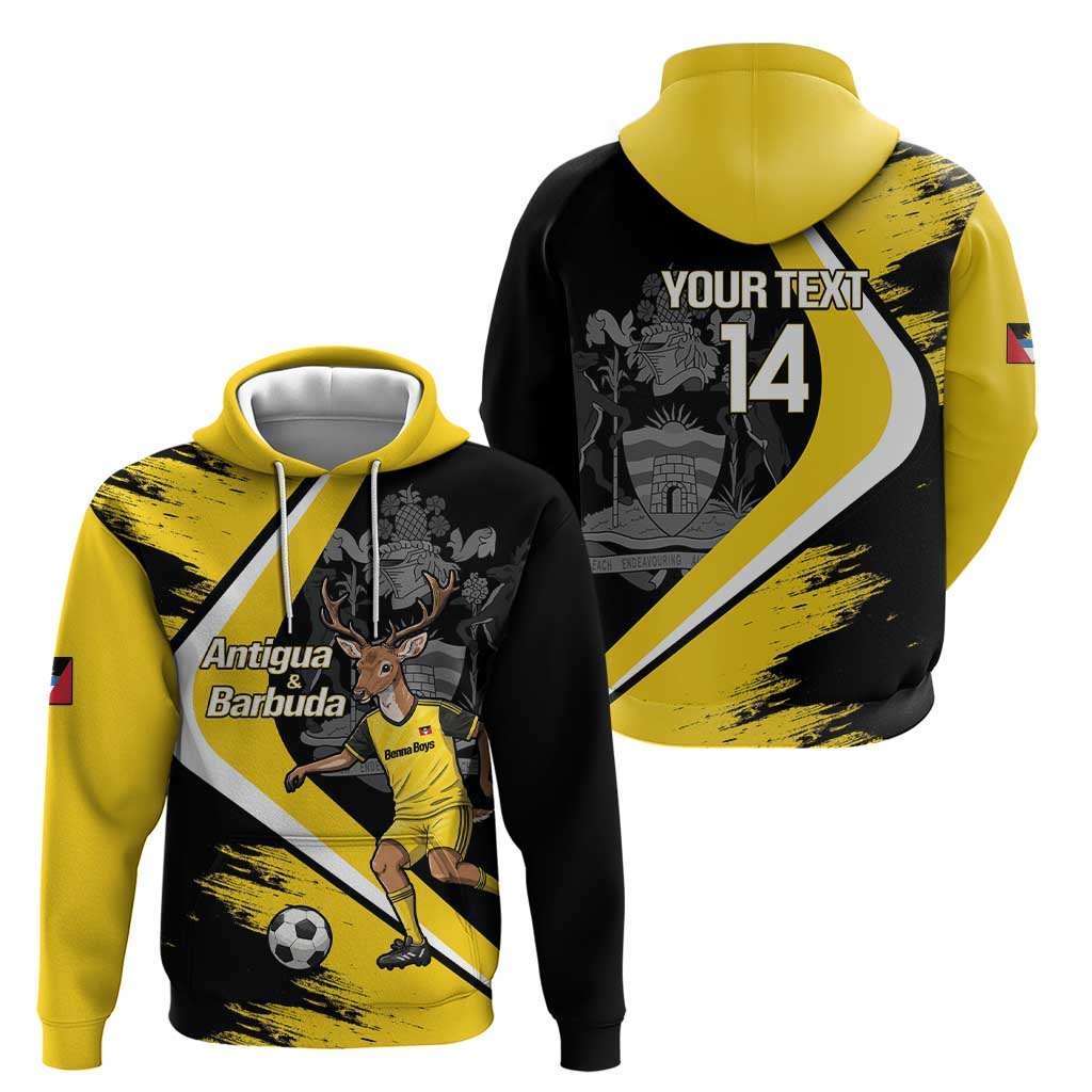 Custom Antigua and Barbuda Football Hoodie Go Benna Boys Sporty Deer Mascot LT14