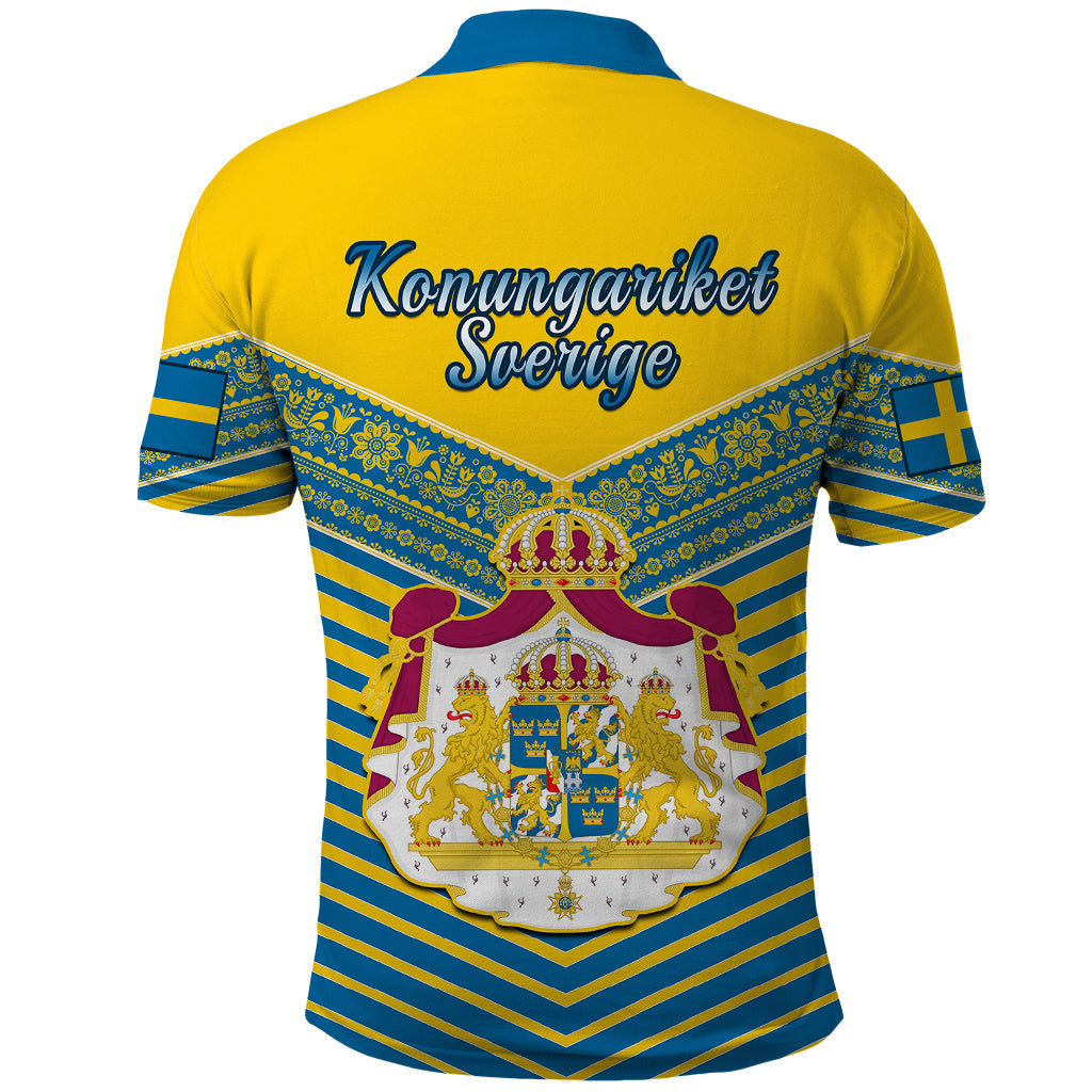 Sweden Polo Shirt Swedish Independence Day Scandinavia Pattern LT14