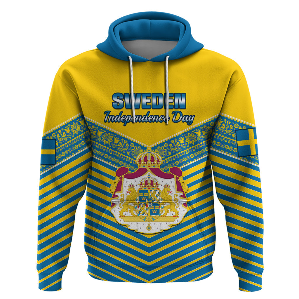 Personalised Sweden Hoodie Swedish Independence Day Scandinavia Pattern LT14