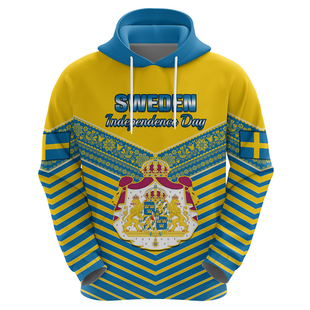 Personalised Sweden Hoodie Swedish Independence Day Scandinavia Pattern LT14