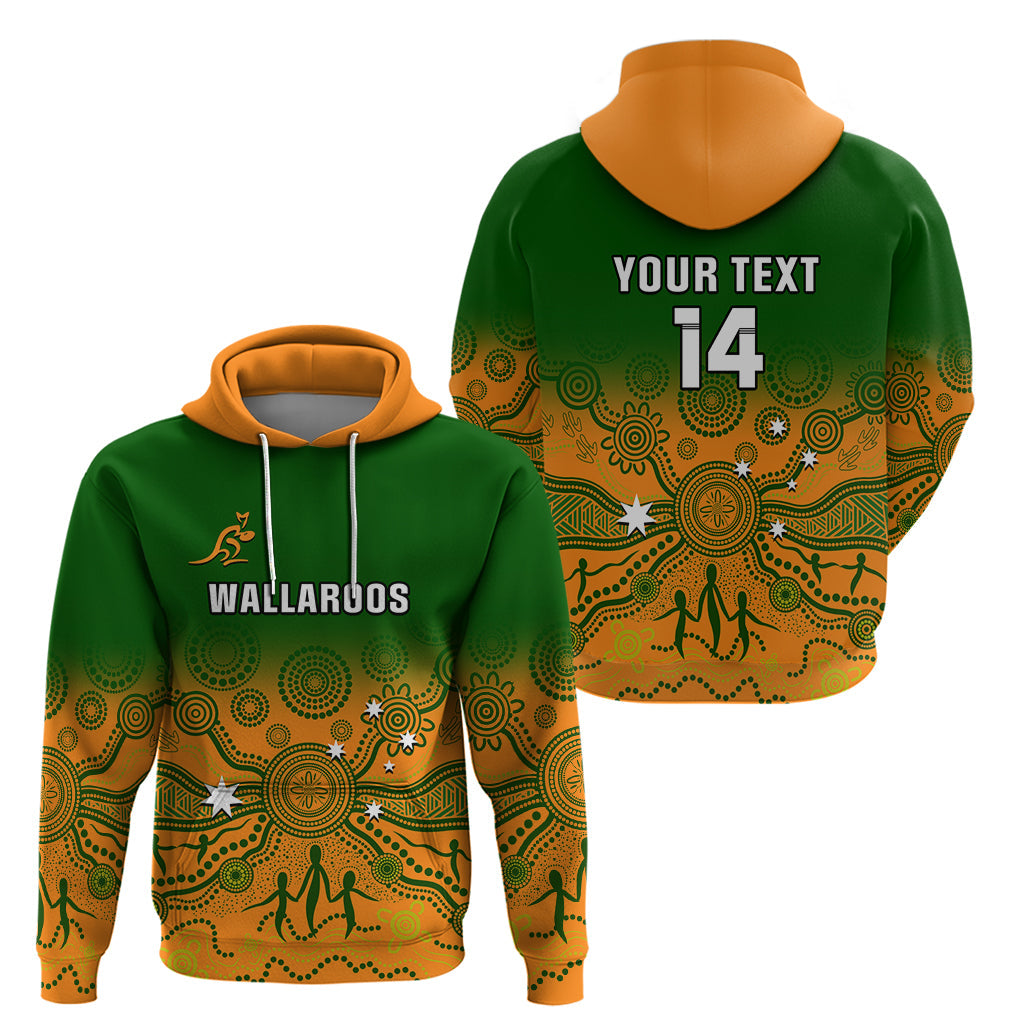 Personalised Australia Rugby Hoodie Go Wallaroos Pacific Indigenous Version 2023 LT14