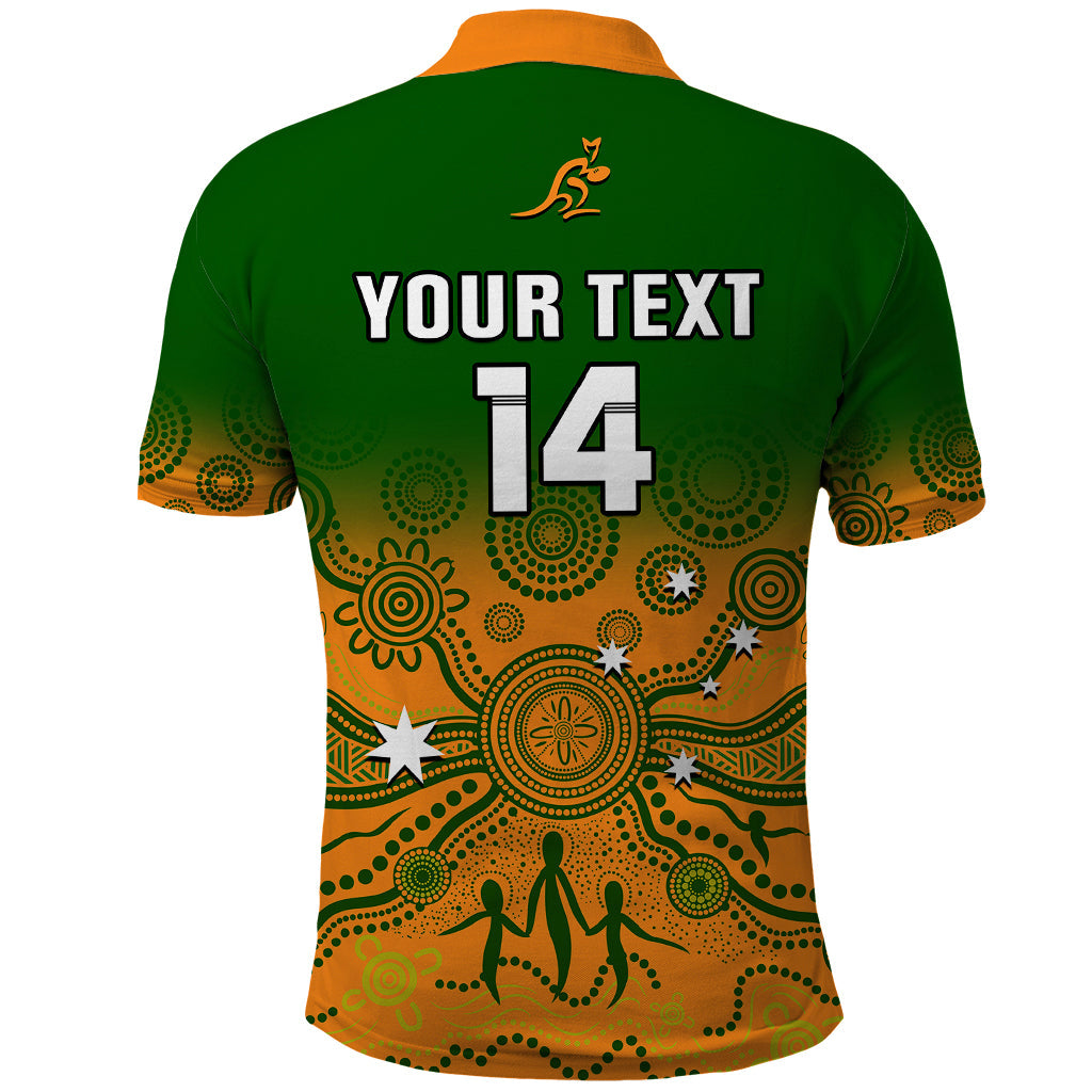 Personalised Australia Rugby Polo Shirt Go Wallaroos Pacific Indigenous Version 2023 LT14