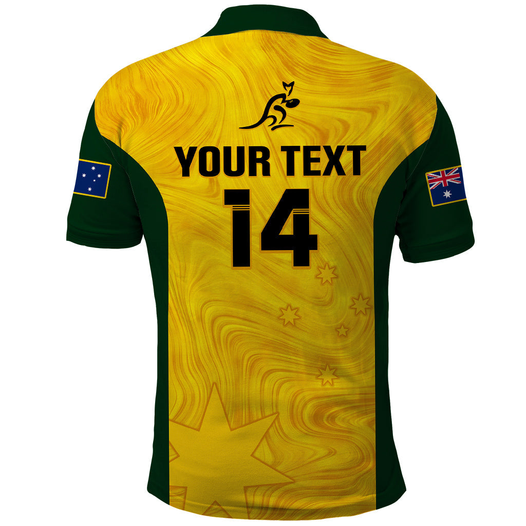 Personalised Australia Rugby Polo Shirt Go Wallaroos Pacific Simple Version 2023 LT14