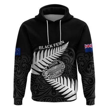 Personalised Aotearoa Rugby Hoodie Go Black Fern Pacific NZ Maori 2023 LT14