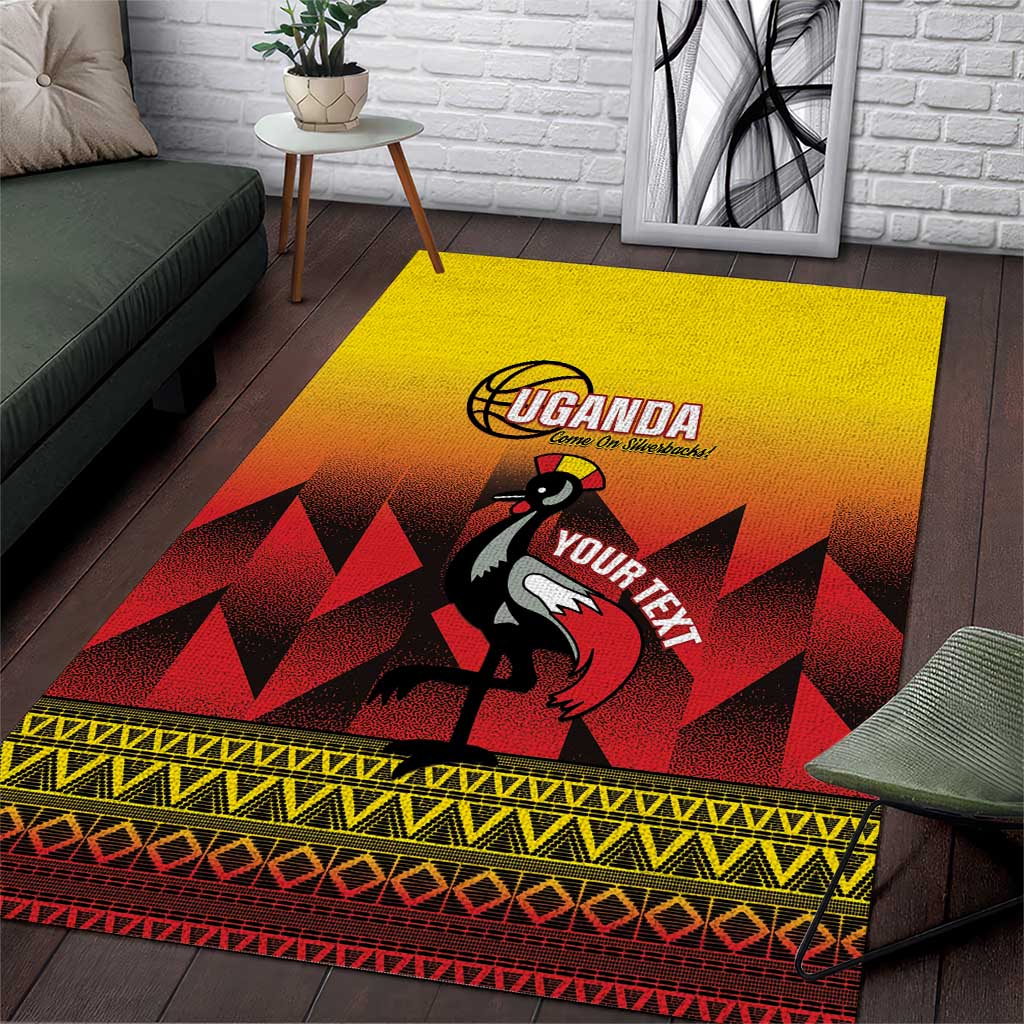 Afro Basketball Custom Uganda Area Rug Come On Silverbacks African Pattern LT14