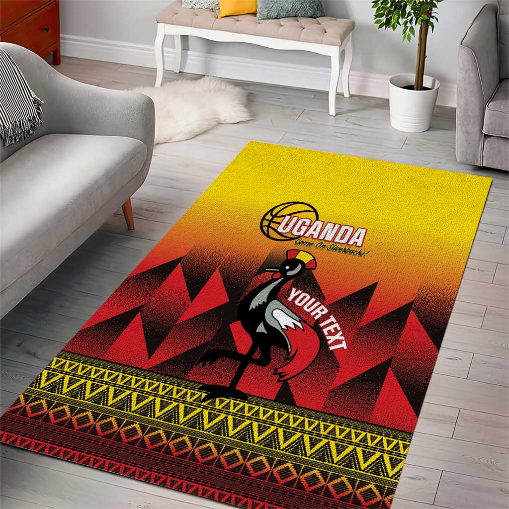 Afro Basketball Custom Uganda Area Rug Come On Silverbacks African Pattern LT14