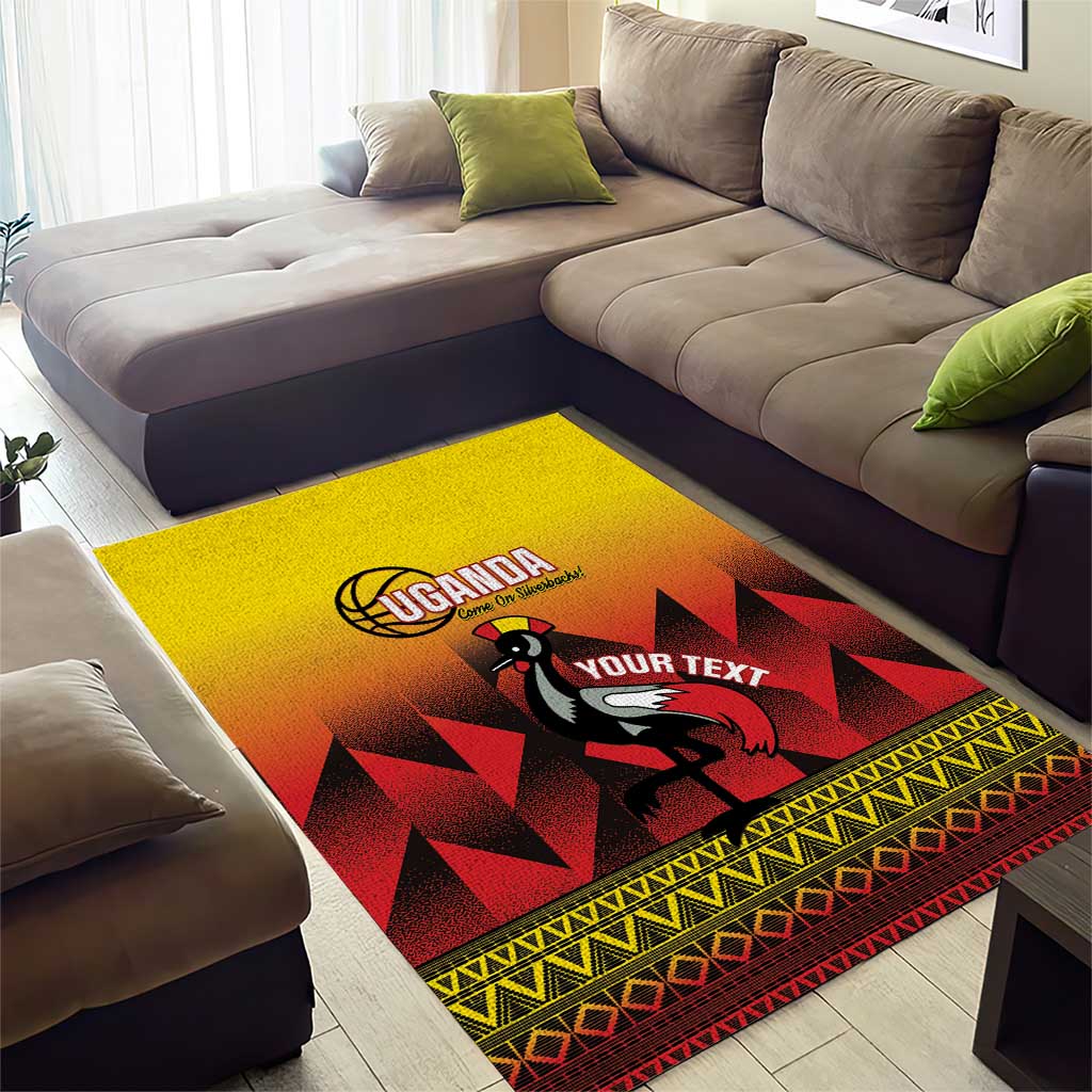 Afro Basketball Custom Uganda Area Rug Come On Silverbacks African Pattern LT14