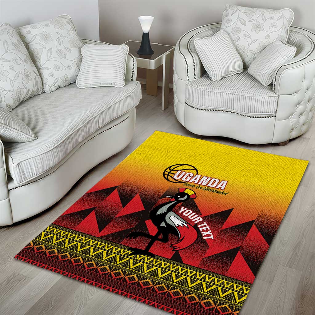 Afro Basketball Custom Uganda Area Rug Come On Silverbacks African Pattern LT14