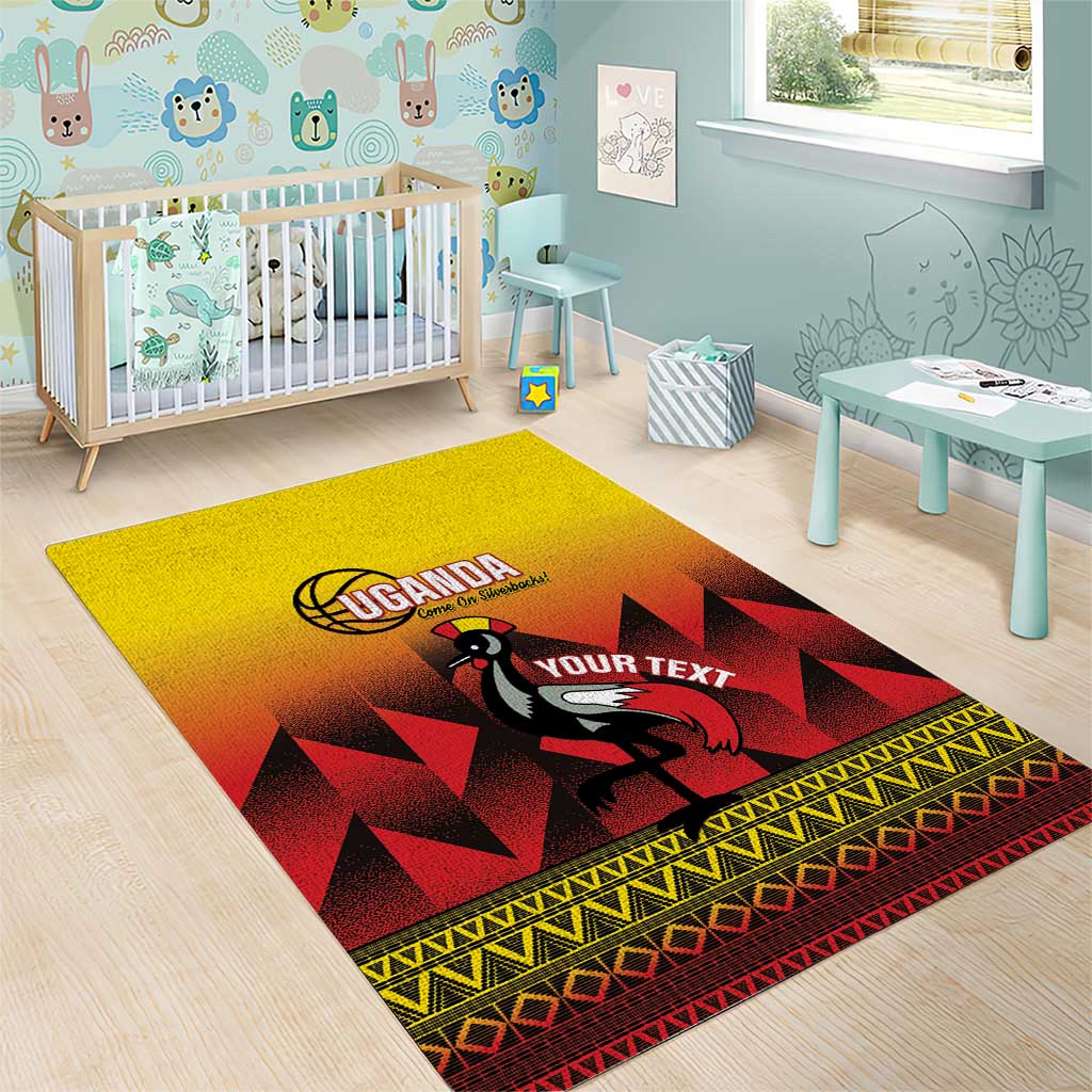 Afro Basketball Custom Uganda Area Rug Come On Silverbacks African Pattern LT14