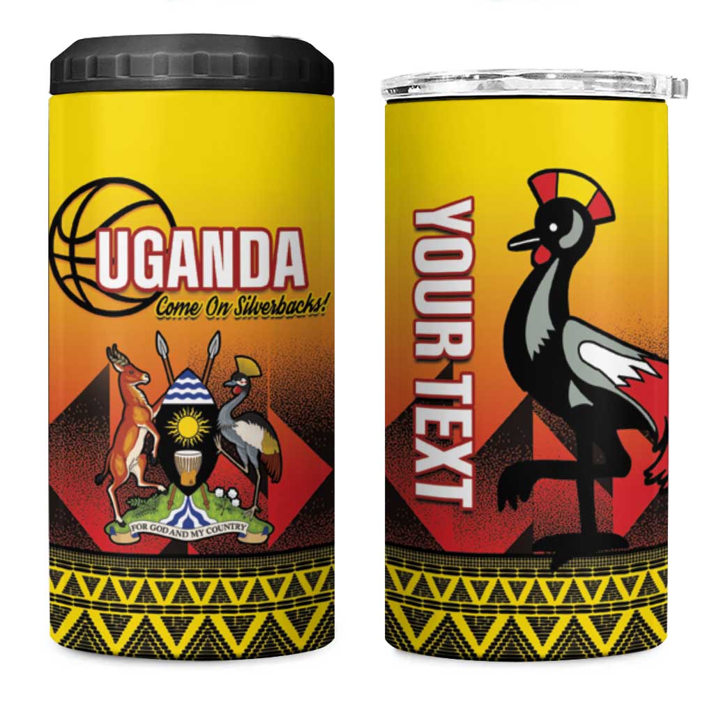 Afro Basketball Custom Uganda 4 in 1 Can Cooler Tumbler Come On Silverbacks African Pattern LT14