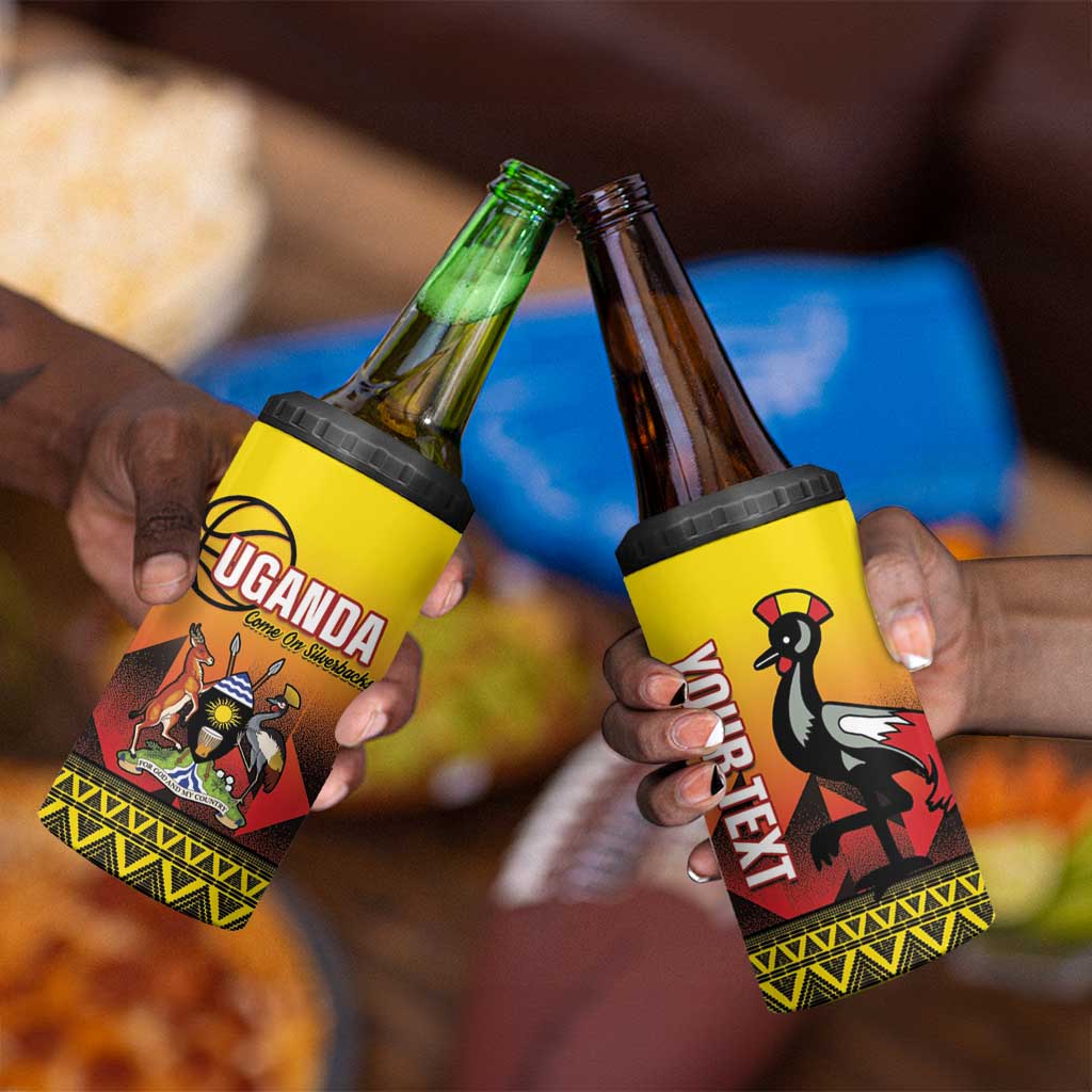 Afro Basketball Custom Uganda 4 in 1 Can Cooler Tumbler Come On Silverbacks African Pattern LT14