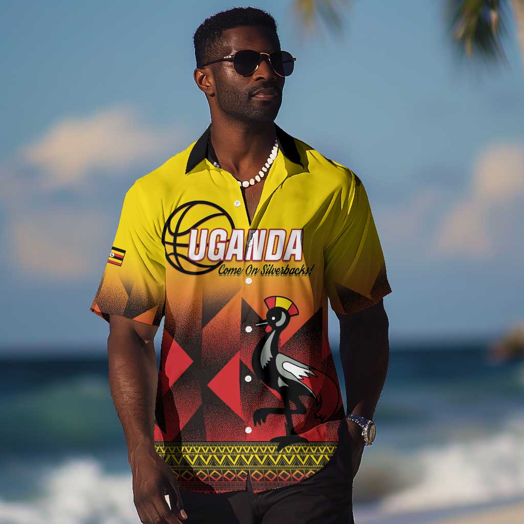 Afro Basketball Custom Uganda Hawaiian Shirt Come On Silverbacks African Pattern LT14