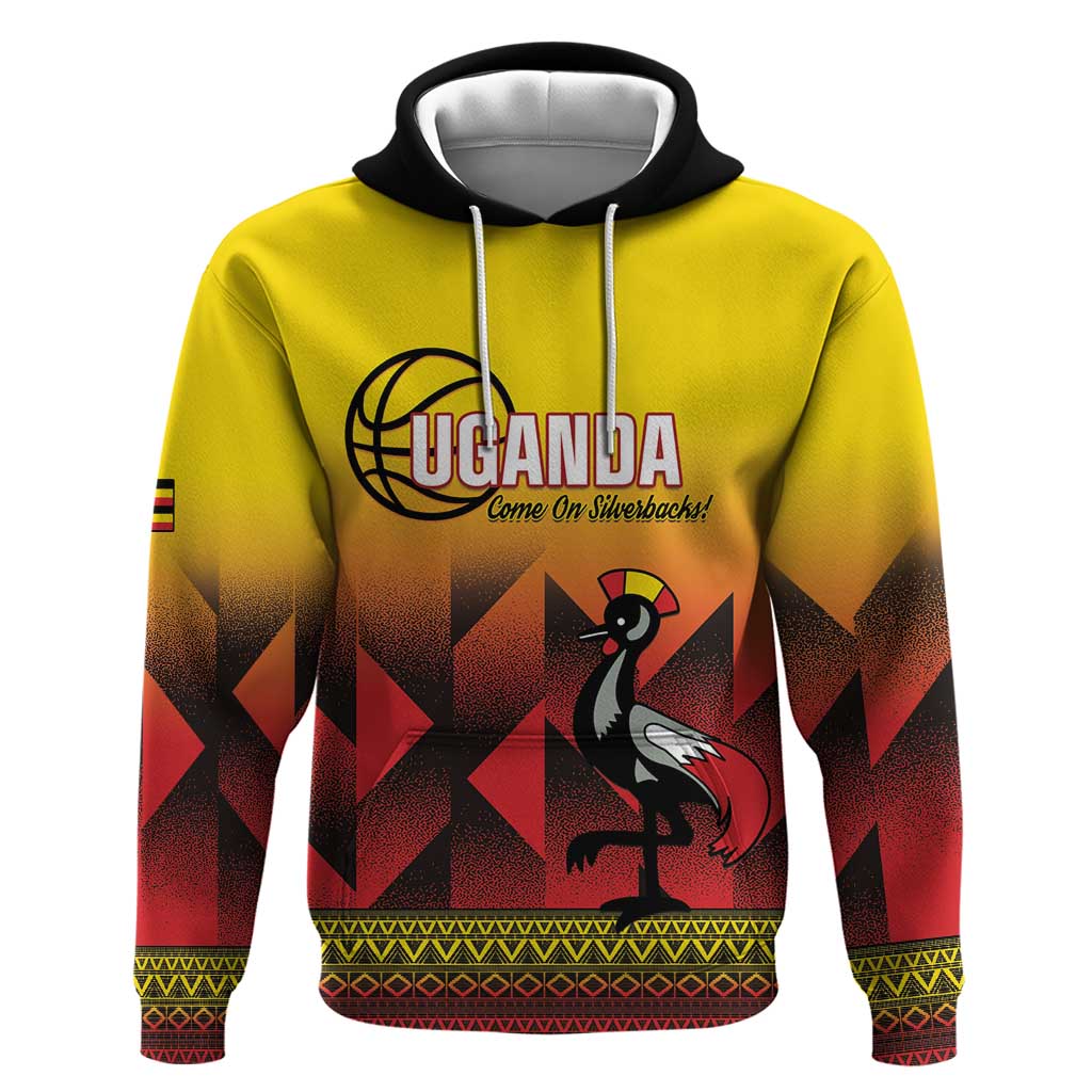 Uganda Basketball Custom Hoodie Come On Silverbacks African Pattern LT14