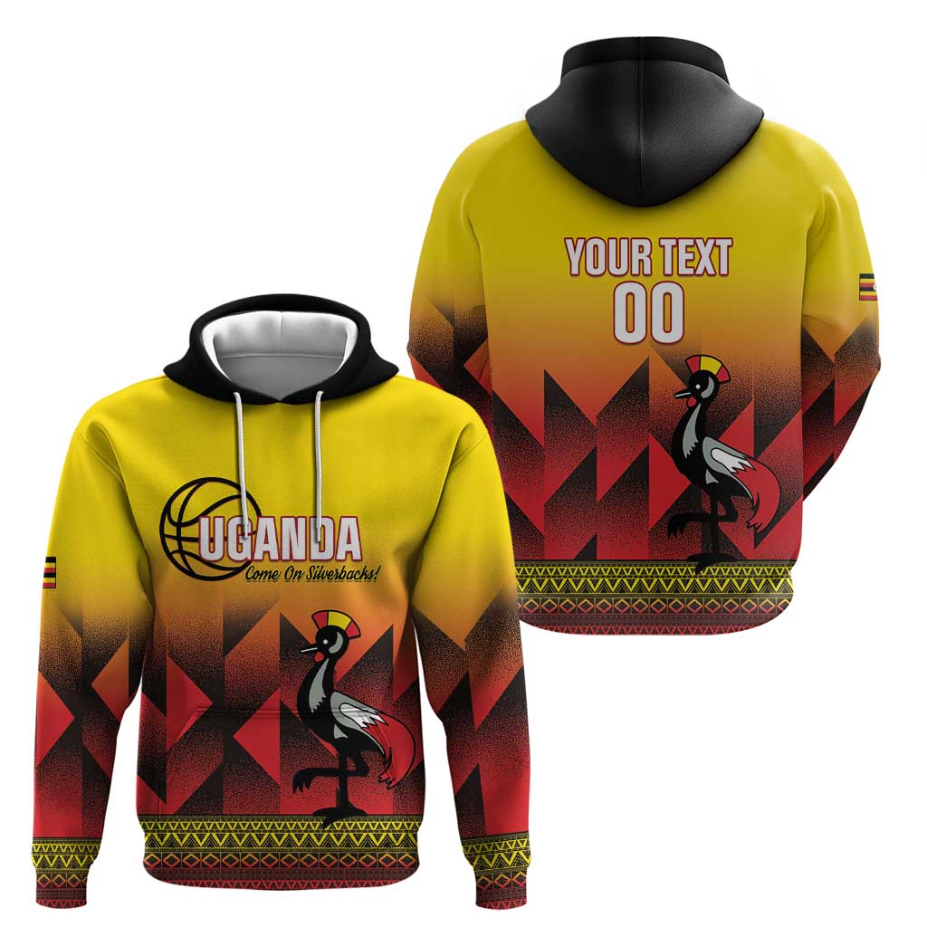 Uganda Basketball Custom Hoodie Come On Silverbacks African Pattern LT14