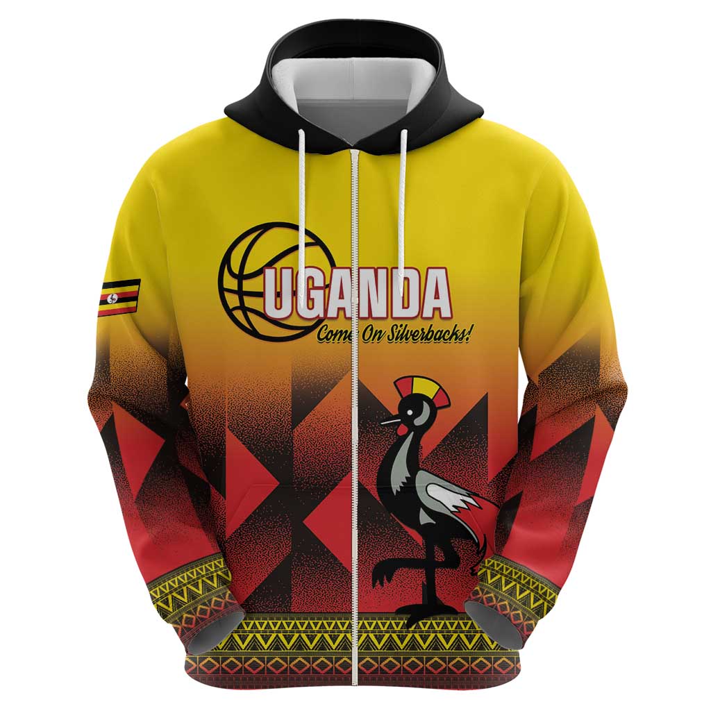 Uganda Basketball Custom Hoodie Come On Silverbacks African Pattern LT14