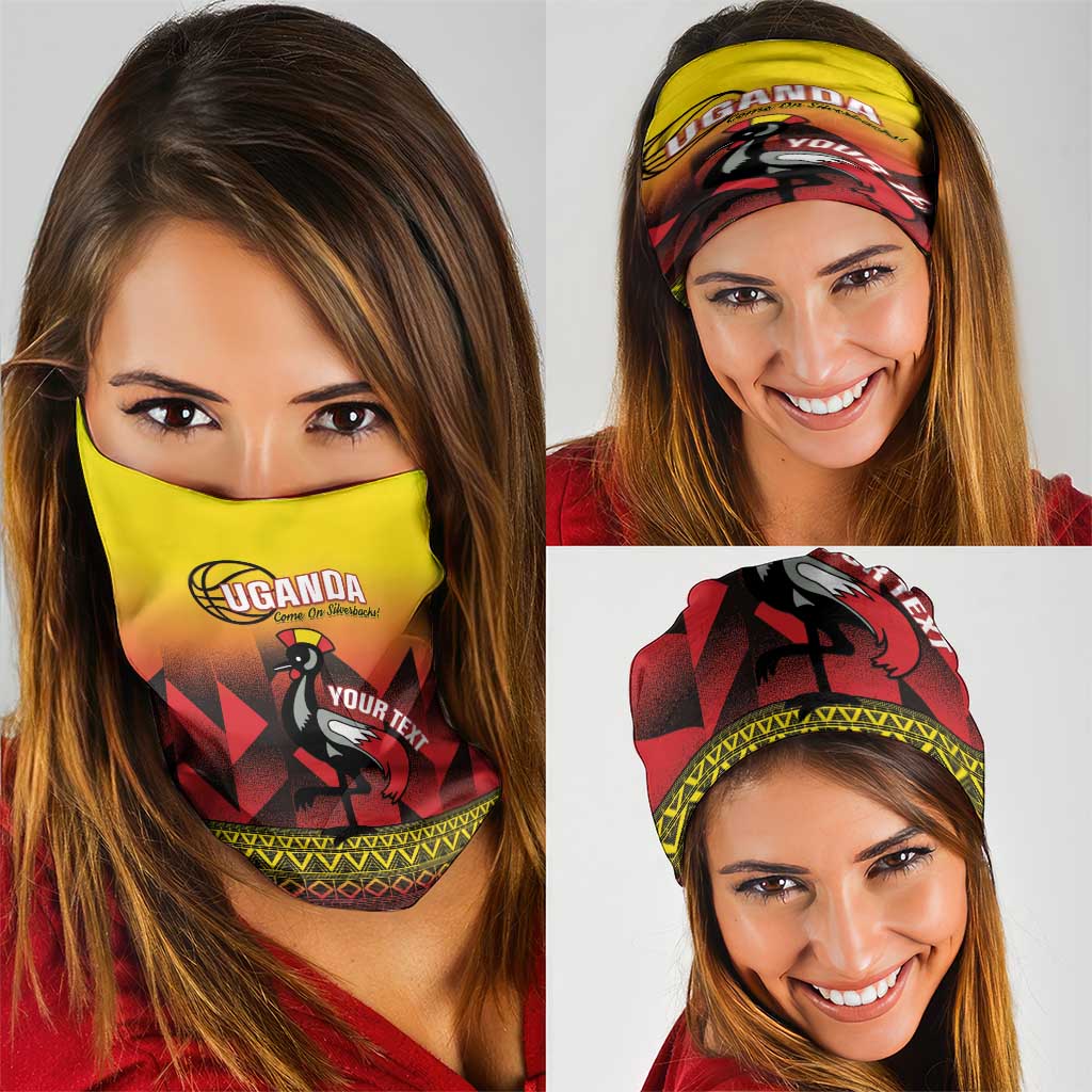 Uganda Basketball Custom Neck Gaiter Come On Silverbacks African Pattern LT14