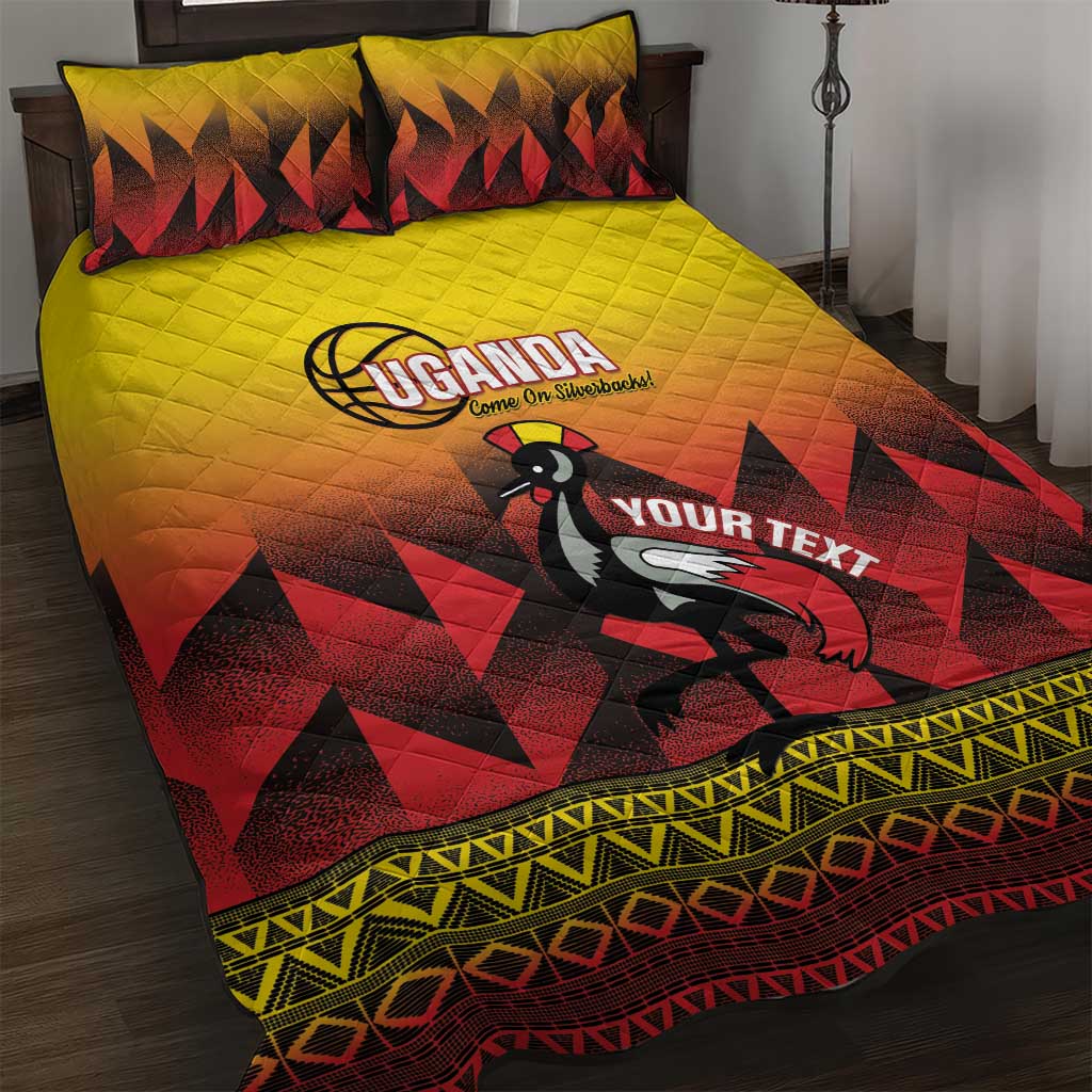 Afro Basketball Custom Uganda Quilt Bed Set Come On Silverbacks African Pattern LT14