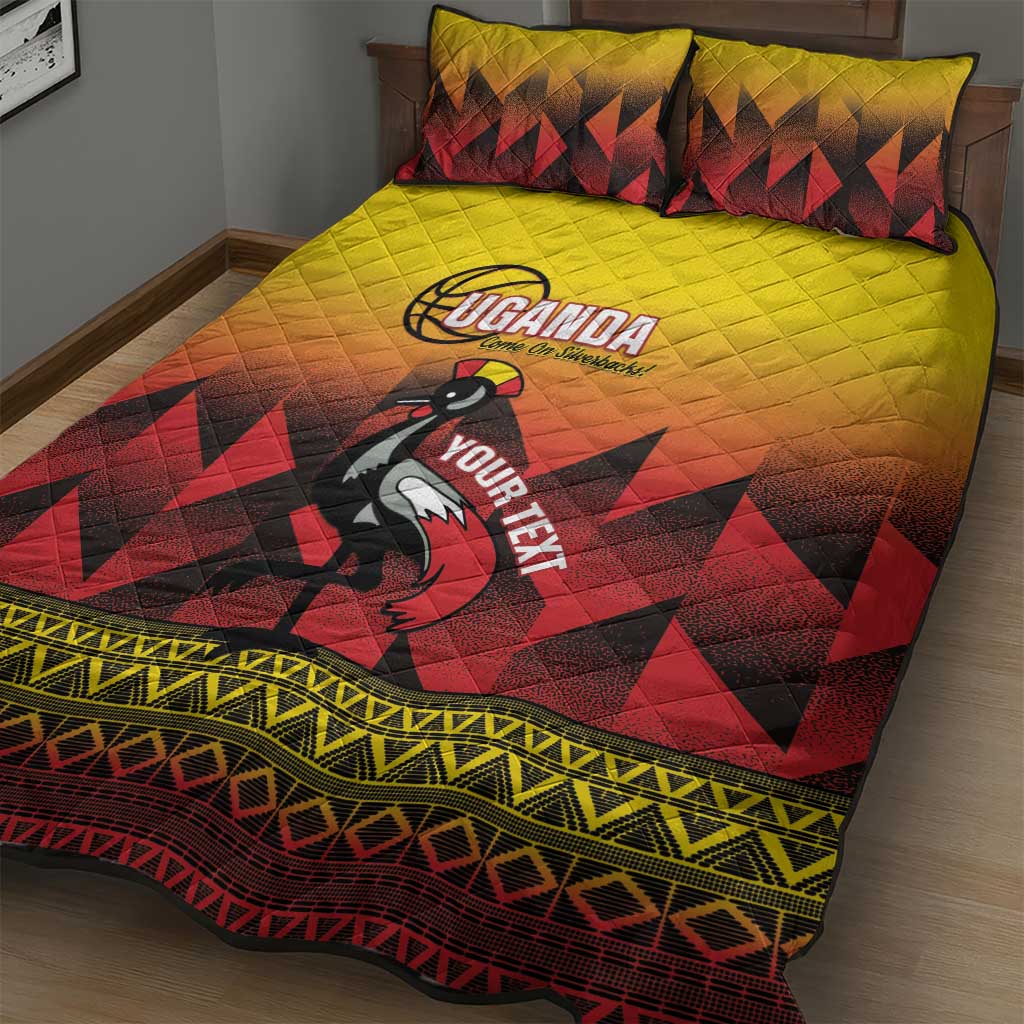 Afro Basketball Custom Uganda Quilt Bed Set Come On Silverbacks African Pattern LT14