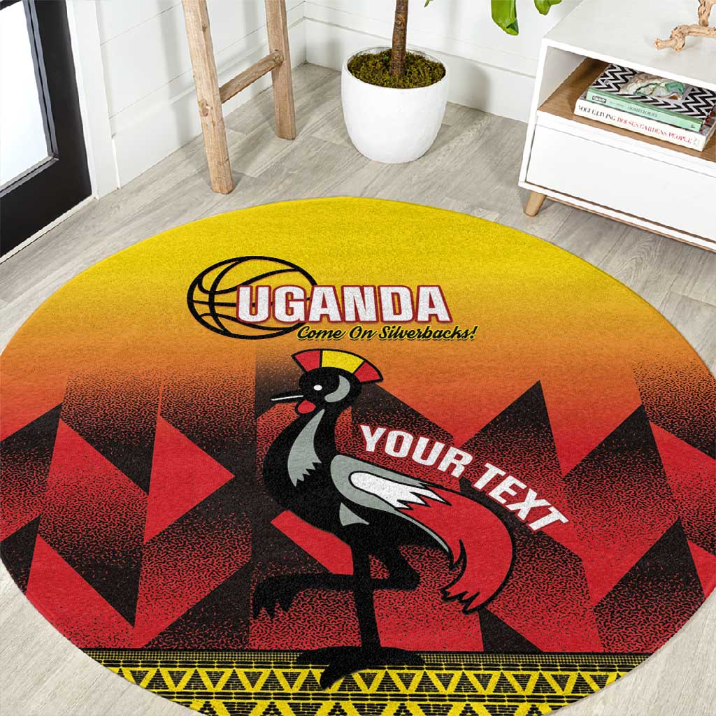 Afro Basketball Custom Uganda Round Carpet Come On Silverbacks African Pattern LT14