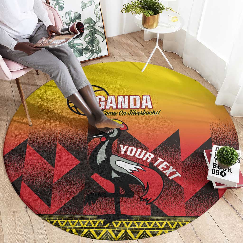 Afro Basketball Custom Uganda Round Carpet Come On Silverbacks African Pattern LT14