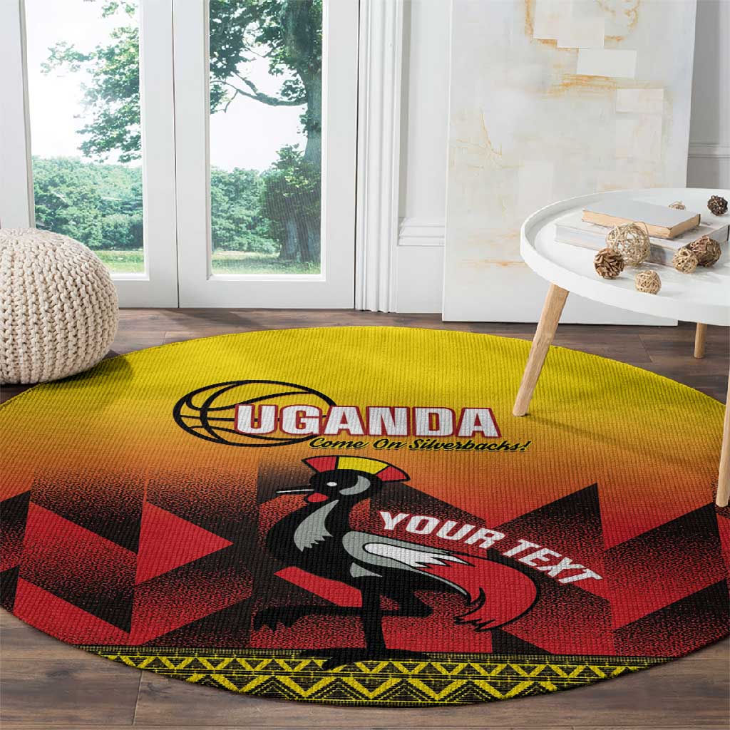 Afro Basketball Custom Uganda Round Carpet Come On Silverbacks African Pattern LT14