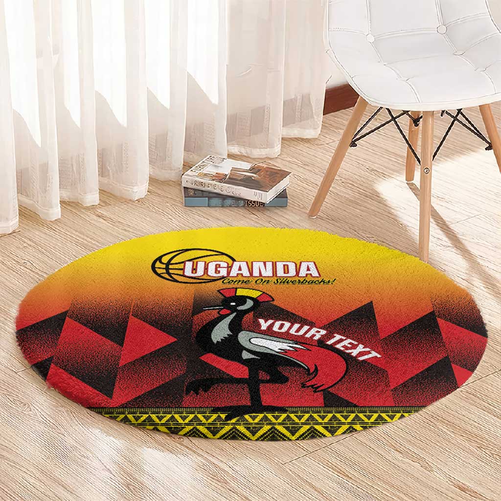 Afro Basketball Custom Uganda Round Carpet Come On Silverbacks African Pattern LT14