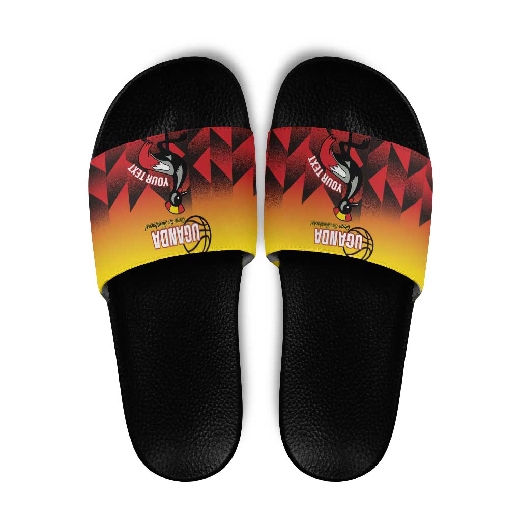 Uganda Basketball Custom Slide Sandals Come On Silverbacks African Pattern LT14