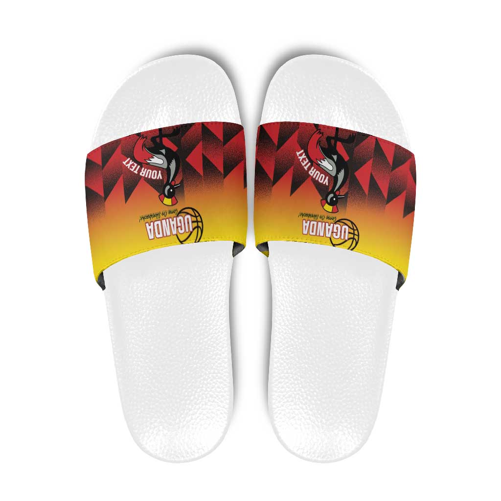 Uganda Basketball Custom Slide Sandals Come On Silverbacks African Pattern LT14