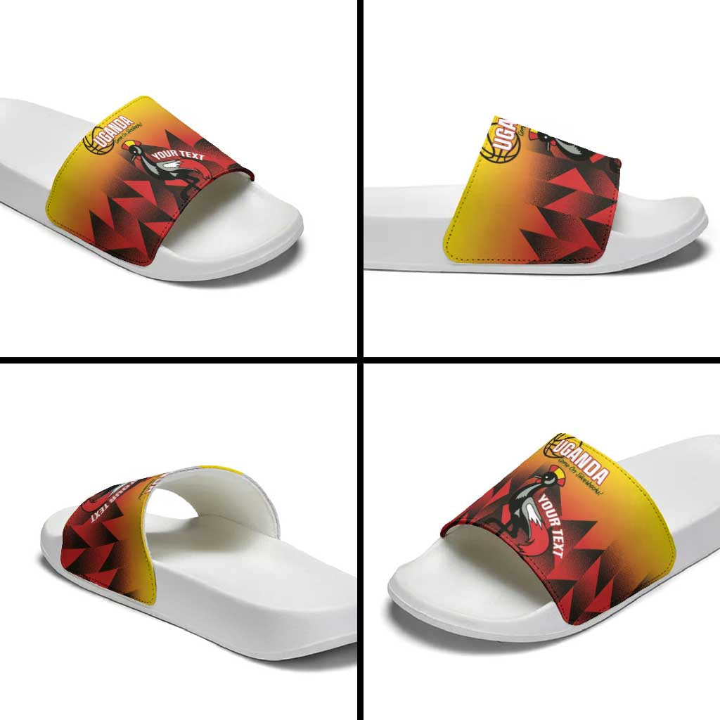 Uganda Basketball Custom Slide Sandals Come On Silverbacks African Pattern LT14