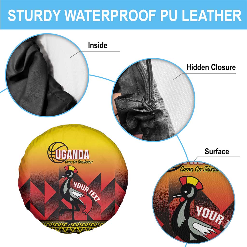 Uganda Basketball Custom Spare Tire Cover Come On Silverbacks African Pattern LT14
