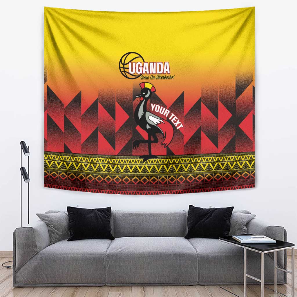 Afro Basketball Custom Uganda Tapestry Come On Silverbacks African Pattern LT14