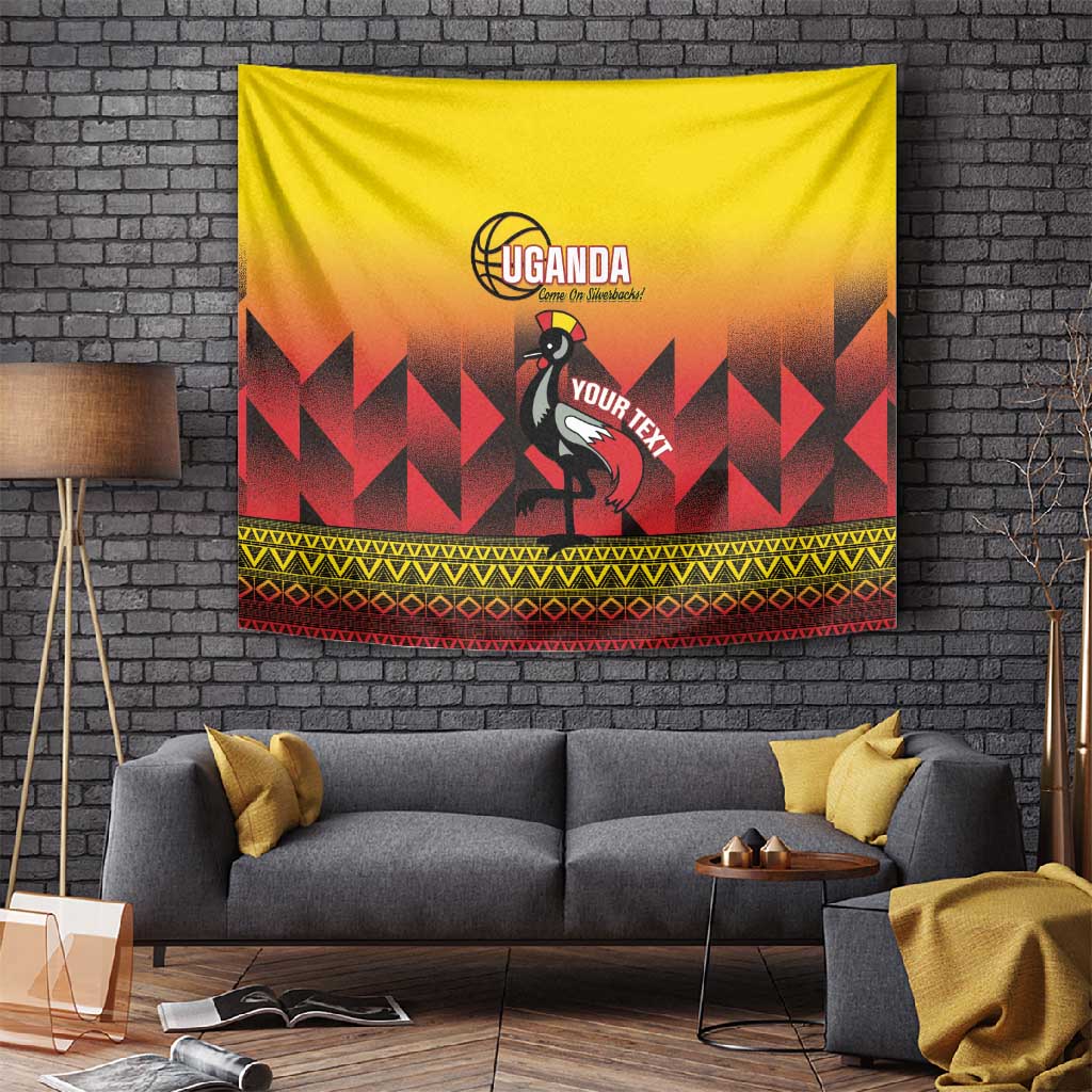 Afro Basketball Custom Uganda Tapestry Come On Silverbacks African Pattern LT14