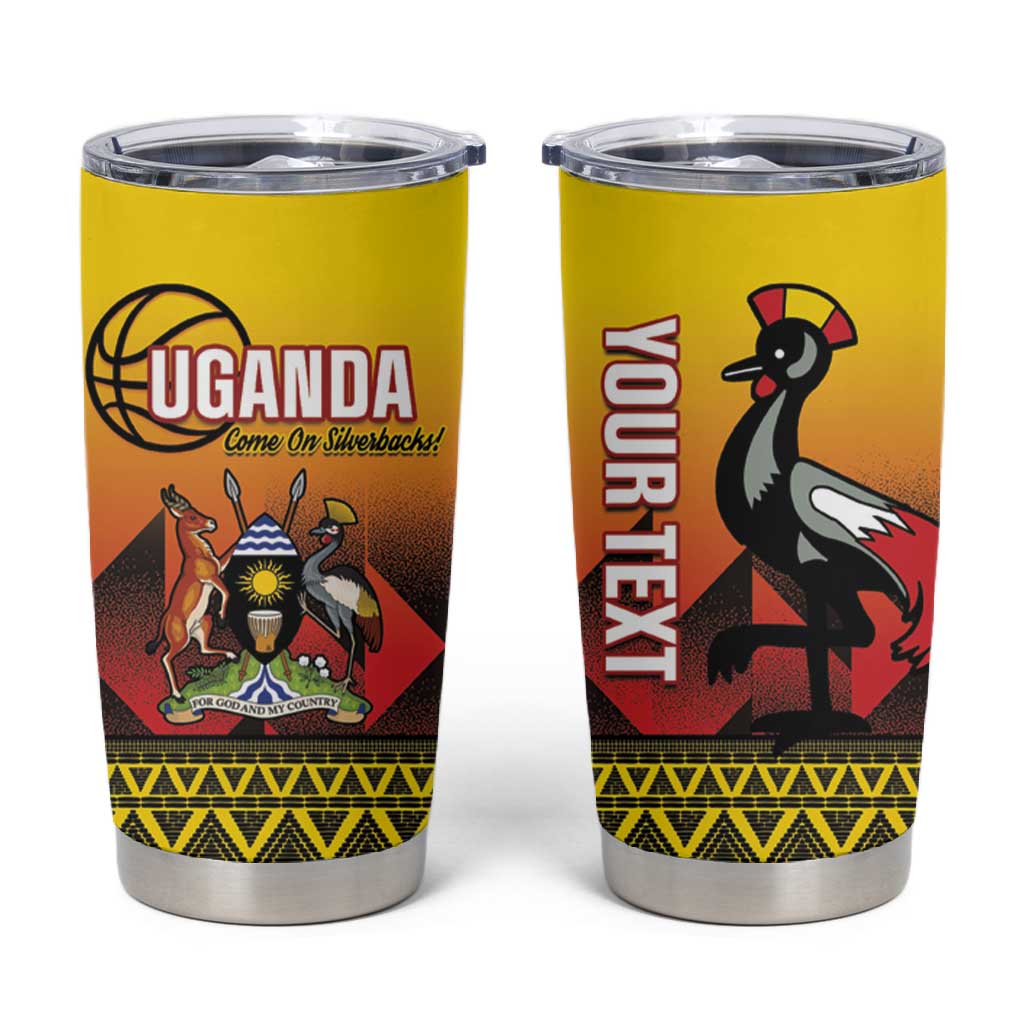 Afro Basketball Custom Uganda Tumbler Cup Come On Silverbacks African Pattern LT14