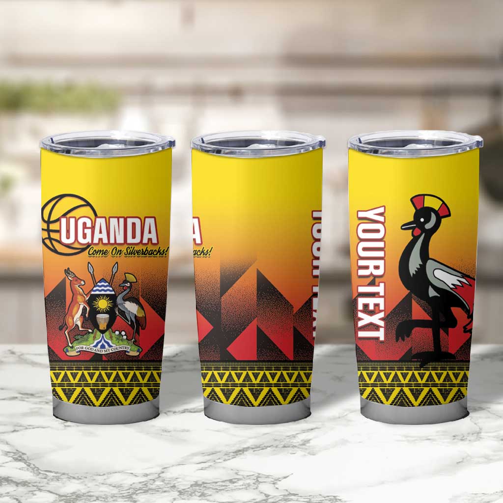 Afro Basketball Custom Uganda Tumbler Cup Come On Silverbacks African Pattern LT14