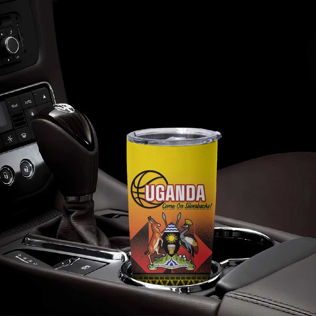 Afro Basketball Custom Uganda Tumbler Cup Come On Silverbacks African Pattern LT14
