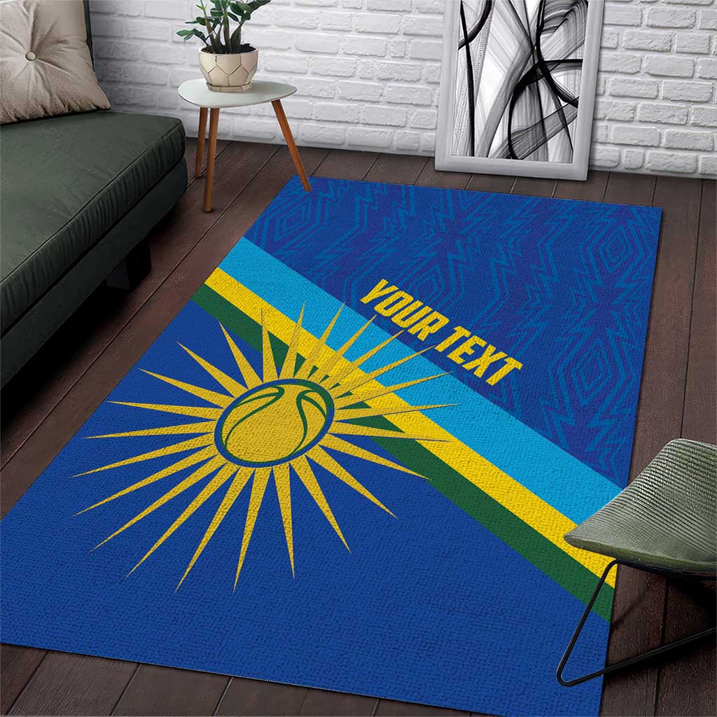 Afro Basketball Custom Rwanda Area Rug Go Champions Imigongo Folk Pattern LT14