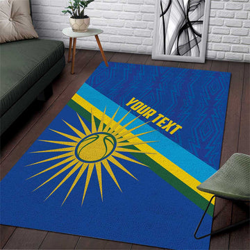 Afro Basketball Custom Rwanda Area Rug Go Champions Imigongo Folk Pattern LT14