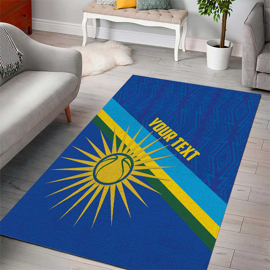Afro Basketball Custom Rwanda Area Rug Go Champions Imigongo Folk Pattern LT14