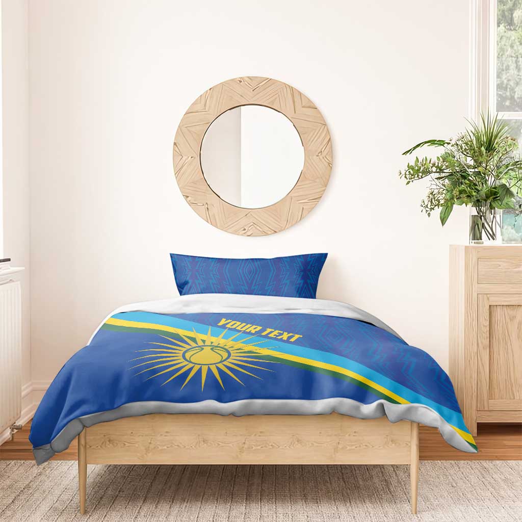 Afro Basketball Custom Rwanda Bedding Set Go Champions Imigongo Folk Pattern LT14