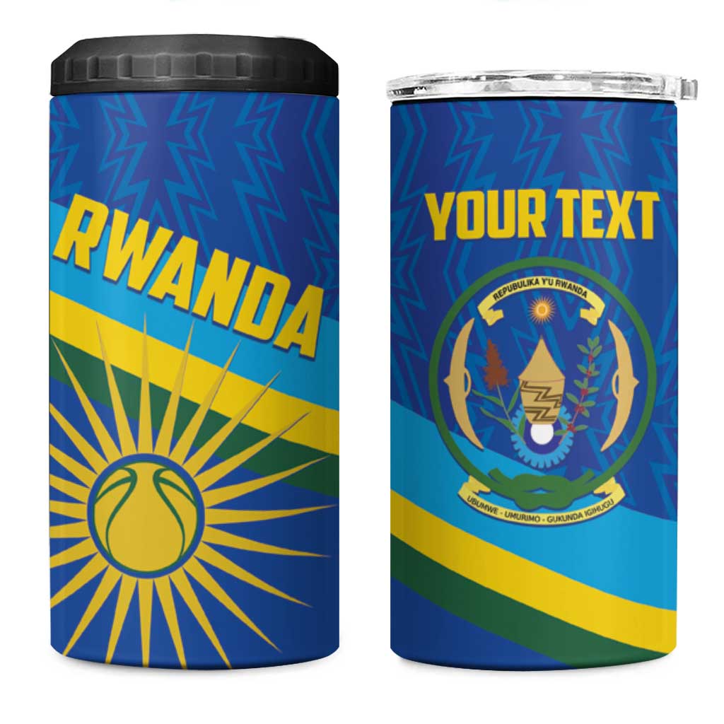 Afro Basketball Custom Rwanda 4 in 1 Can Cooler Tumbler Go Champions Imigongo Folk Pattern LT14