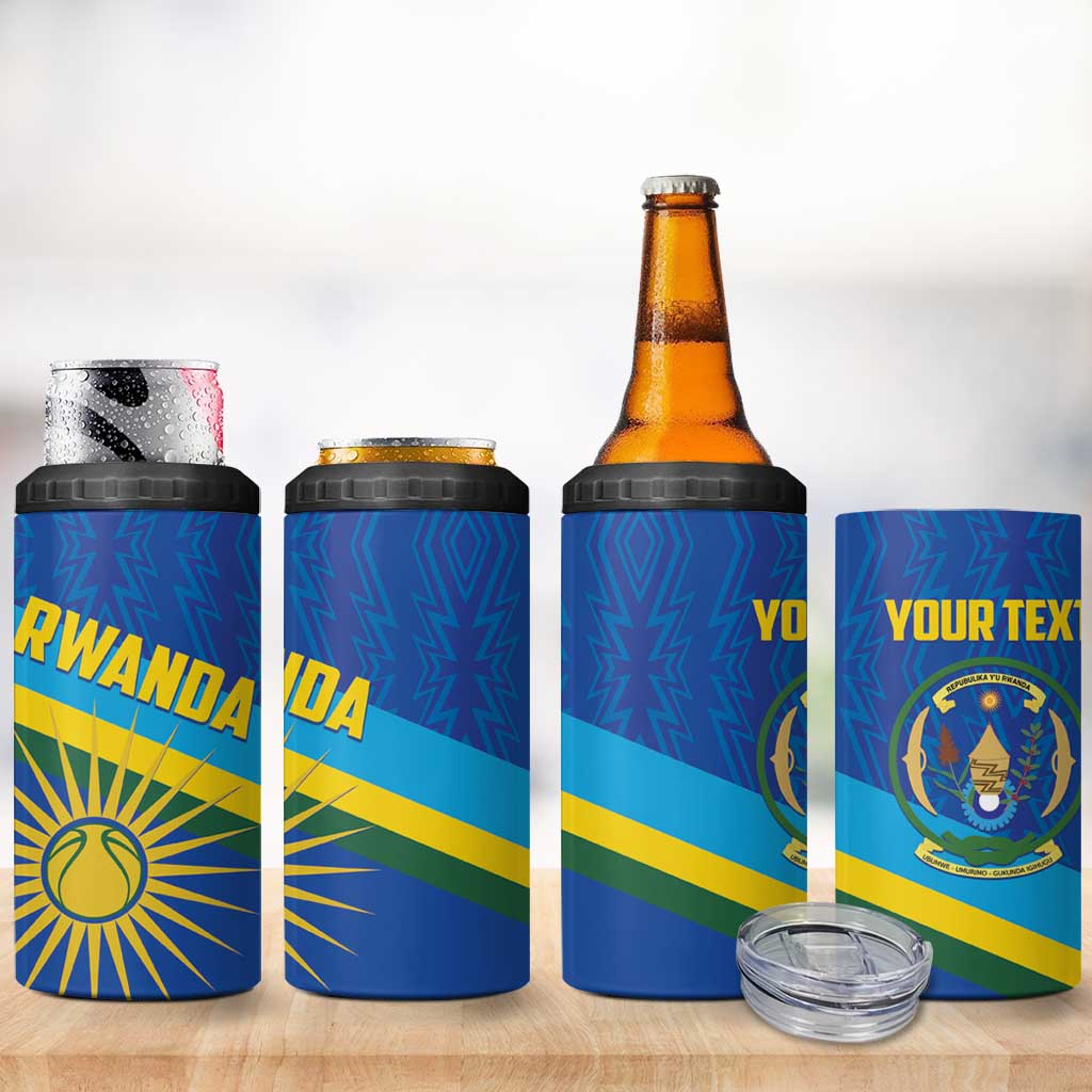 Afro Basketball Custom Rwanda 4 in 1 Can Cooler Tumbler Go Champions Imigongo Folk Pattern LT14