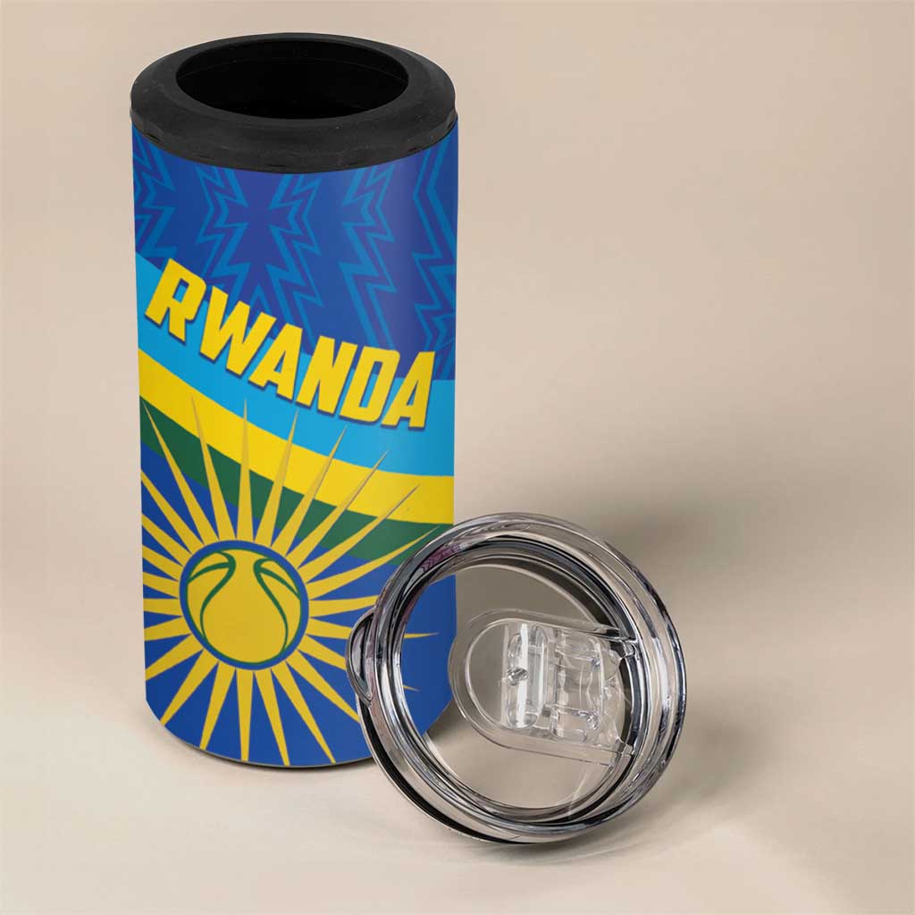 Afro Basketball Custom Rwanda 4 in 1 Can Cooler Tumbler Go Champions Imigongo Folk Pattern LT14