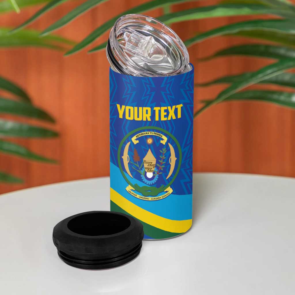 Afro Basketball Custom Rwanda 4 in 1 Can Cooler Tumbler Go Champions Imigongo Folk Pattern LT14