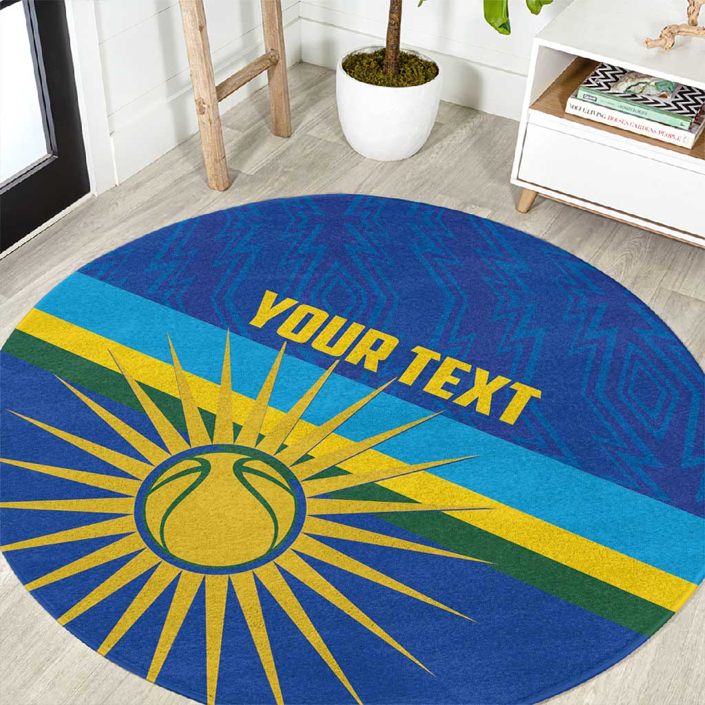 Afro Basketball Custom Rwanda Round Carpet Go Champions Imigongo Folk Pattern LT14